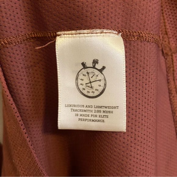 Tracksmith Mens Van Cortlandt Long Sleeve Running Shirt Rust Red - Small - Picture 5 of 10